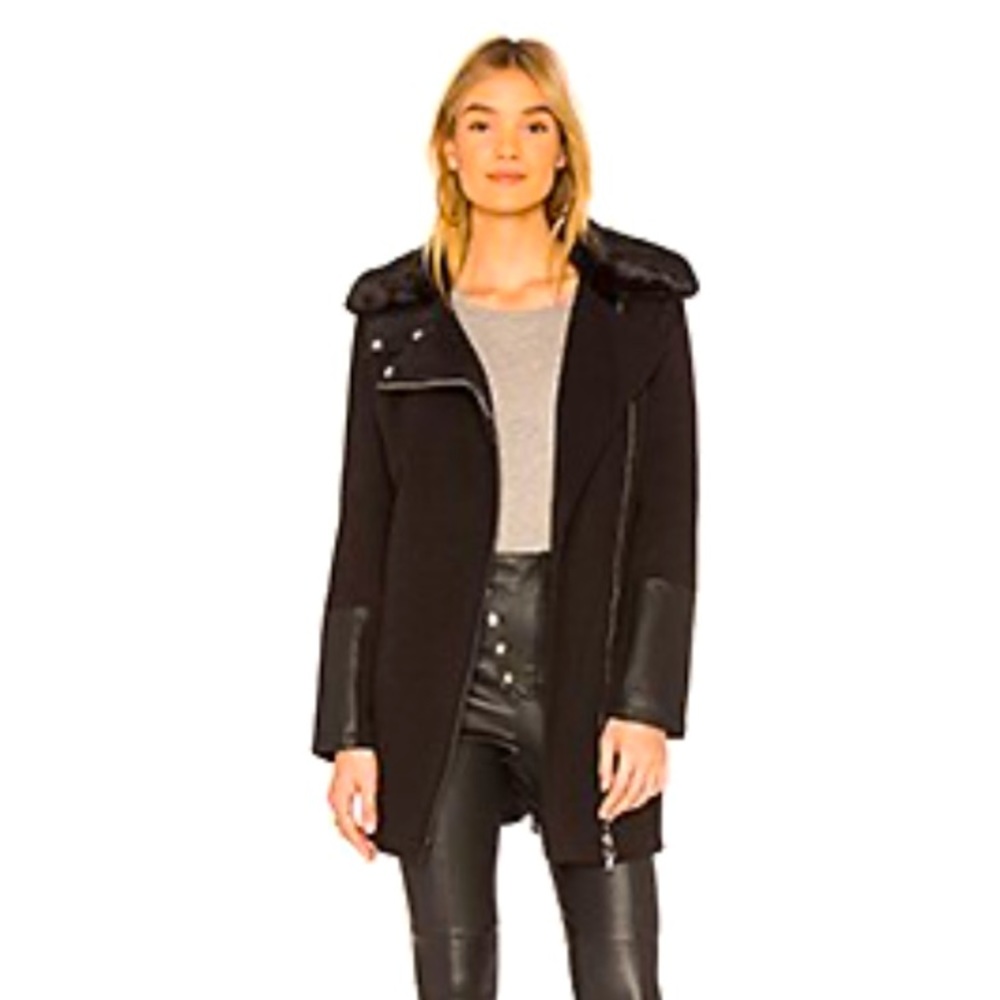 Celeste Coat in Caviar John & Jenn by Line - Revolve